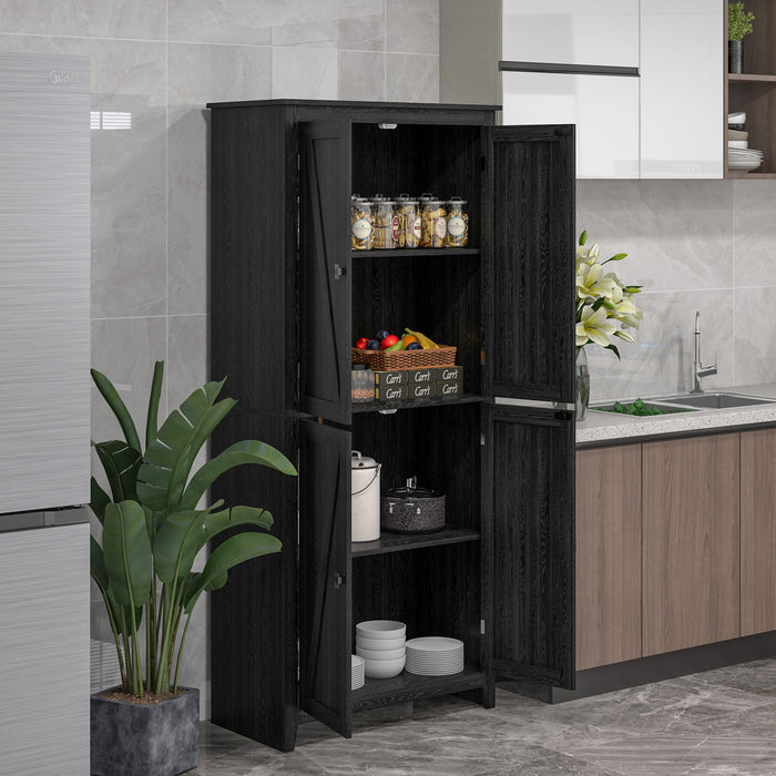 HOMCOM 72\" Freestanding Kitchen Pantry, Buffet Cabinet, Black