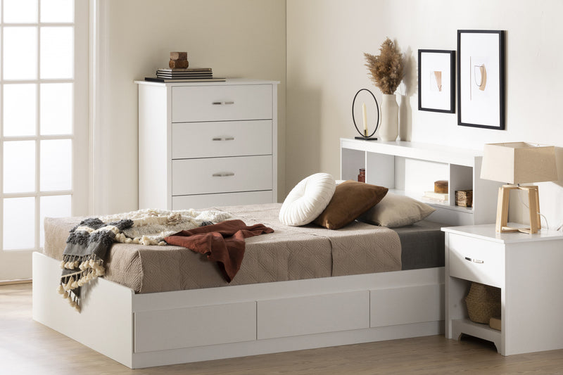 Step One Mates Bed With 3 Drawers - Pure White