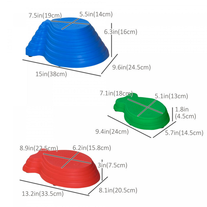 Outsunny Larger Size Stepping Stones Kids, 8 Pieces Stackable Balance River Stones, Non-slip Obstacle Course For Kids Sensory Play, Outdoor Indoor For 3-8 Years Old