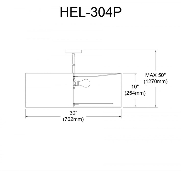 Dainolite Helena 4 Light Pendant 30\" Dia Polished Chrome Finish White Shade White Diffuser Lamp