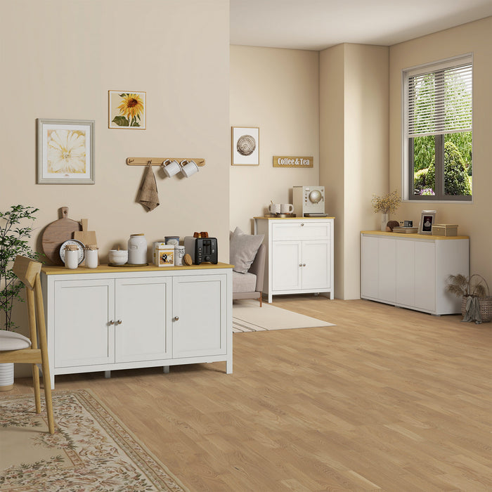 HOMCOM Storage Cabinet Sideboard Buffet Cabinet with Double Doors White