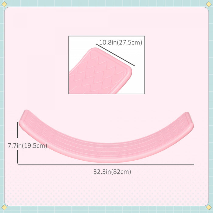 Qaba 32.3\" Balance Board, Wobble Board Kids Curvy Rocker Board, Ended Preschool Learning Montessori Waldorf Toy, Ages For 3-6 Years Old, Pink