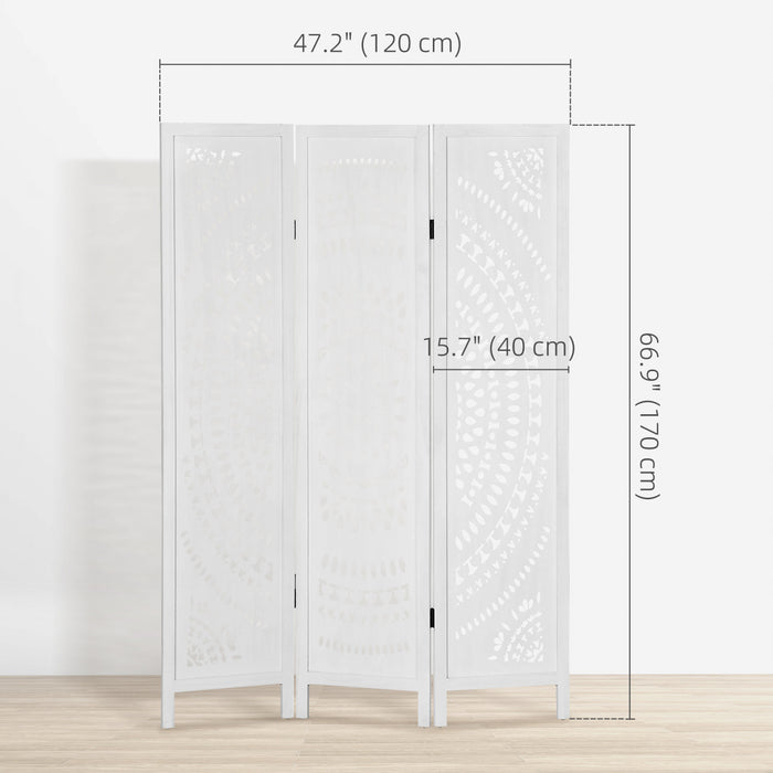 HOMCOM 3 Panel Room Divider, 5.6 Ft Tall Portable Folding Privacy Screen
