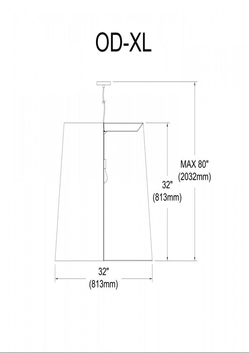 Dainolite Oversized Drum 1 Light Pendant Xlarge White Shade Lamp