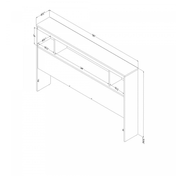 Spark Bookcase Headboard With Storage - Pure Black 