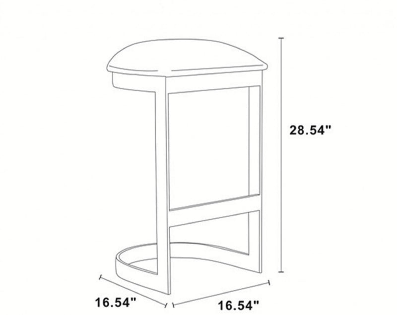 Aura Modern Metal Upholstered Barstool in White - Set of 3 Bar Stool
