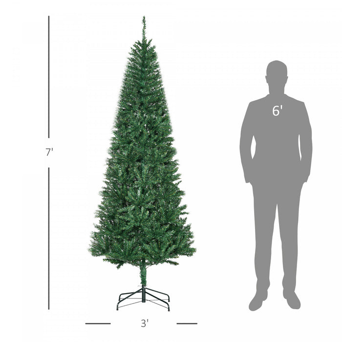 Homcom 7ft Artificial Christmas Tree, Xmas Tree With 865 Branch Tips, Green