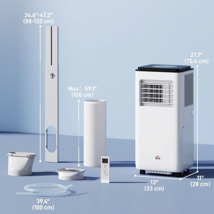 HOMCOM 8,000 BTU Portable Air Conditioner for 345 sqft room, Timer, White