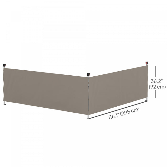 Outsunny 2 Pcs Canopy Half Walls For 10' X 10' Or 10' X 20' Canopy, Grey