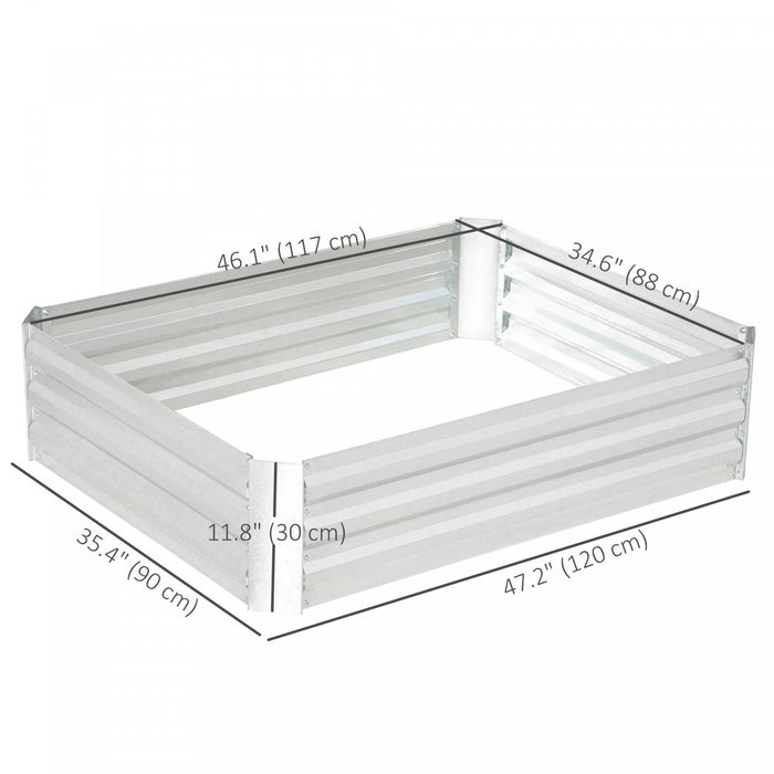 Outsunny Galvanized Raised Garden Bed, 4' x 3' x 1' Metal Planter Box