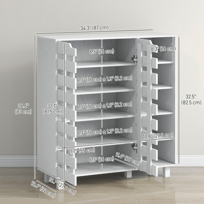 HOMCOM Shoe Storage Cabinet with 5-tier Cupboard and 5 Open Shelves