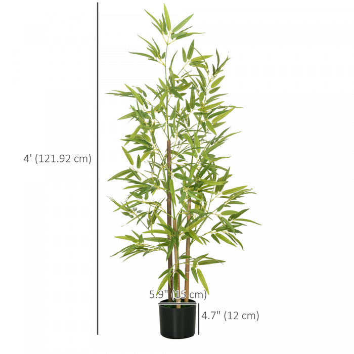 HOMCOM 2 Piece 4ft Artificial Tree Bamboo for Indoor Home Decor