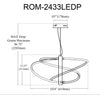 Dainolite Romy LED Pendant 36w Polished Chrome White Silicone Diffuser Lamp|Luminaire suspendu Romy de Dainolite en silicone blanc qui diffuse la lumière, avec fini chromé poli et ampoule à DEL de 36 W