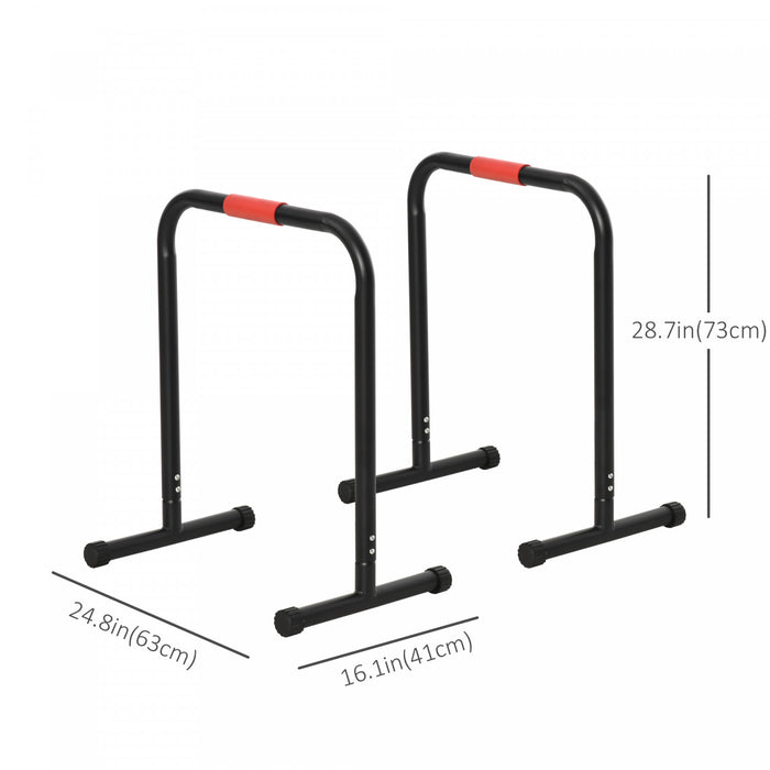 Soozier Set Of 2 Dip Bar, Dip Station Push Up Station For Full Body Strength Training Home Gym Black