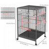Pawhut 29" Bird Cage With Rolling Stand For Parrots, Love Birds, And Finches, Large Bird Cage With C|Pawhut Cage A Oiseaux 29" Avec Support Roulant Pour Perroquets Et Pinsons, Grande Cage A Oiseaux Ave
