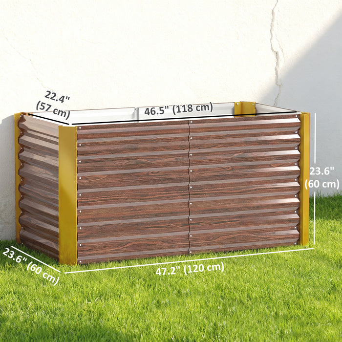 Outsunny Set of 2 Raised Garden Bed, Planter Box, Distressed Dark Brown