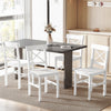 HOMCOM Farmhouse Wood Dining Chairs Set of 4 with Cross Back, White