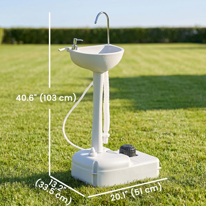 kleankin Portable Camping Sink Hand Wash Station with 17L Water Tank