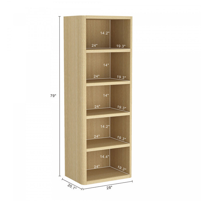 Rivington Modern 28\" Open Bookcase in Natural Oak - Set of 3