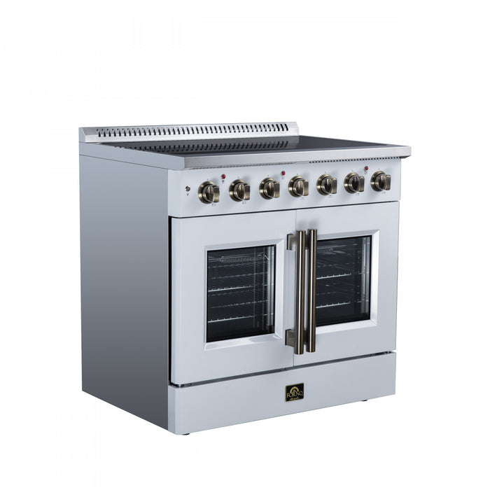 Galiano 36 Inch French Door Electric Range, 5 radiant burners, 5.36 cu.ft., White - FFSEL6917-36WHT