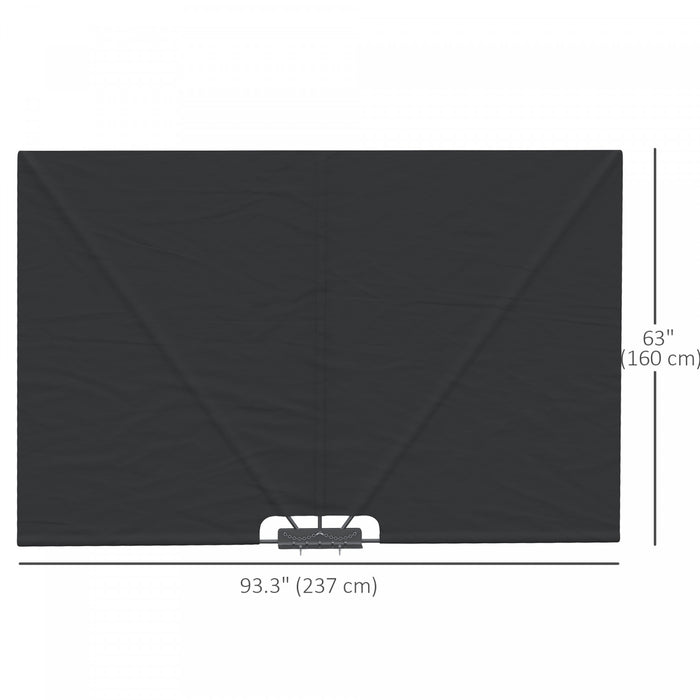 Outsunny 93\" X 63\" Folding Side Awning For Patio, Poolside, Dark Grey