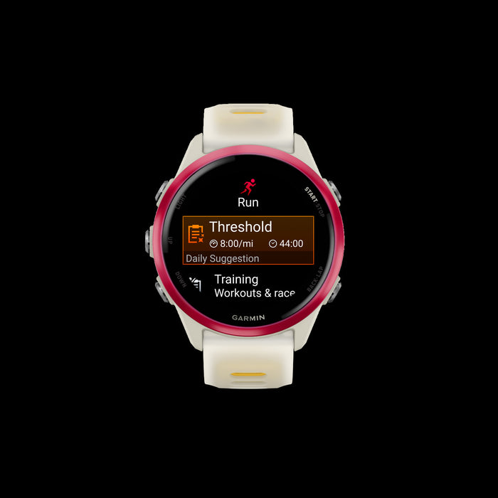 Garmin Forerunner 570 Smartwatch 42mm, Amoled, Raspberry Aluminum, Bone/mango, Gps Fitness Tracker, Running, 10-day Battery