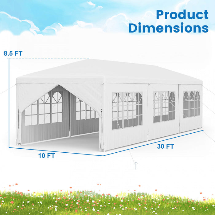 Costway 10'x30' Heavy Duty Gazebo Canopy Outdoor Party Wedding Tent