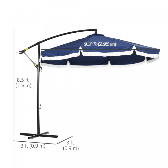 Outsunny 10ft Cantilever Patio Umbrella Hanging Offset Umbrella W/ Crank