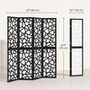 HOMCOM 4 Panel Room Divider, 5.6 FT Lightweight Privacy Screen, Black