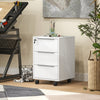 HOMCOM Vertical Filing Cabinet with Lock, 3-Drawer File Cabinet, White