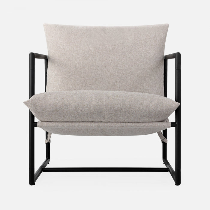 Aidan Metal Frame Sling Accent Chair with Cushions - Oatmeal