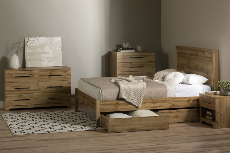 Barcelo 1-Drawer Nightstand Nordik Oak - South Shore