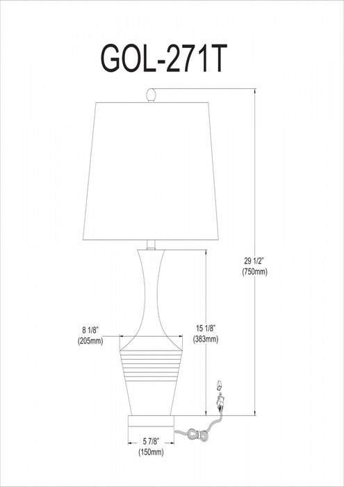 Dainolite Goliath 1 Light Ceramic Oversized Table Lamp White Finish Drum Shade