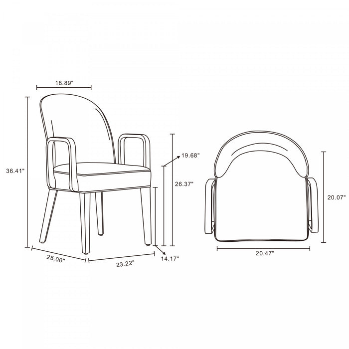 Hillman Modern Wood Upholstered Armchair in Light Gray Dining Chair