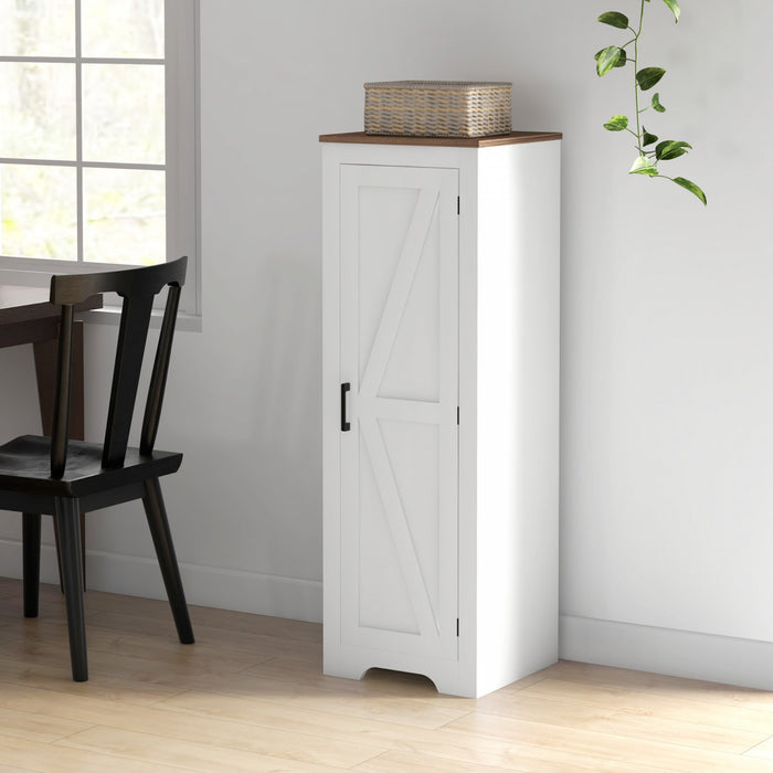 HOMCOM Farmhouse Storage Cabinet with Adjustable Shelf for Living Room