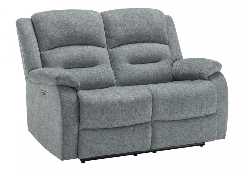 Small 2-Seater Power Reclining Love Seat, 50\" Wide, Usb Port Included, Blue Fabric Recliner