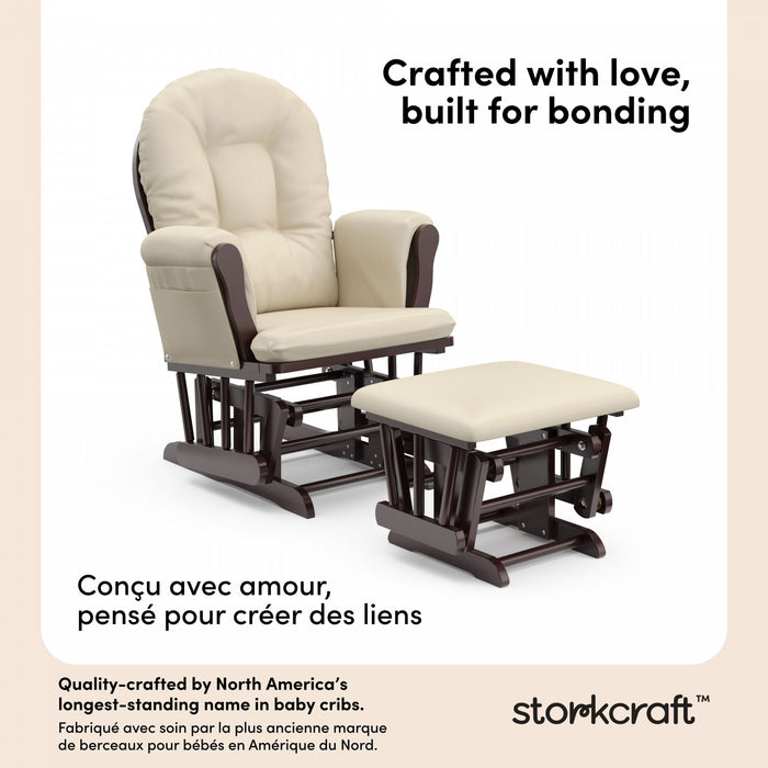 Storkcraft Hoop Glider and Ottoman - Espresso/Beige