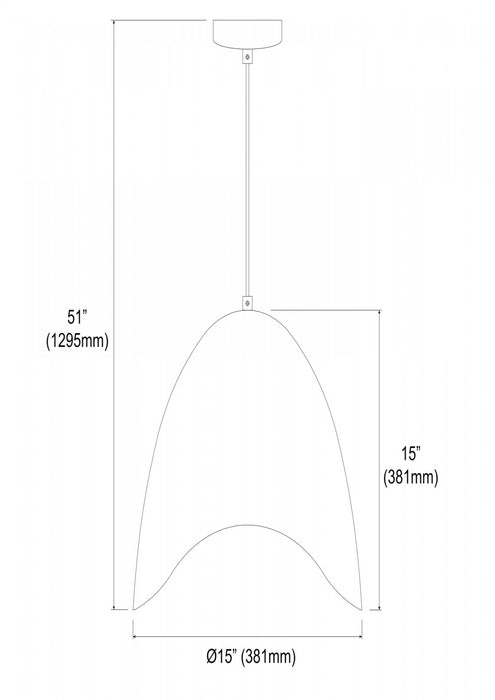 Dainolite Myra 1 Light Pendant Large Black Finish Lamp