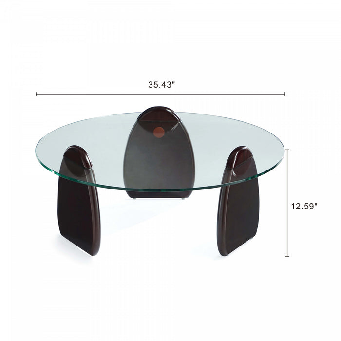 Artesia Modern Glam 2-Piece Coffee Table & End Table Set in Walnut