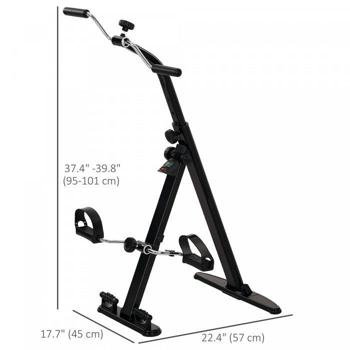 Soozier Seated Pedal Exerciser Foldable Leg Exercise Bike With Lcd Monitor