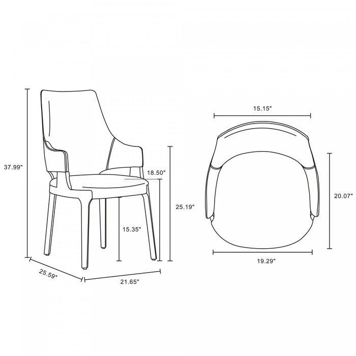 Kara Modern 6-Piece Dining Chair Set in Blue