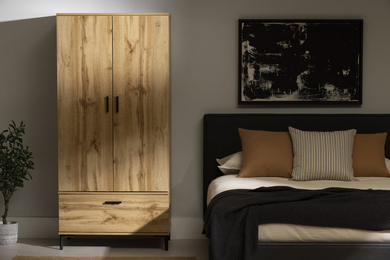 Musano Wardrobe Armoire With Doors And Drawers - Nordik Oak 