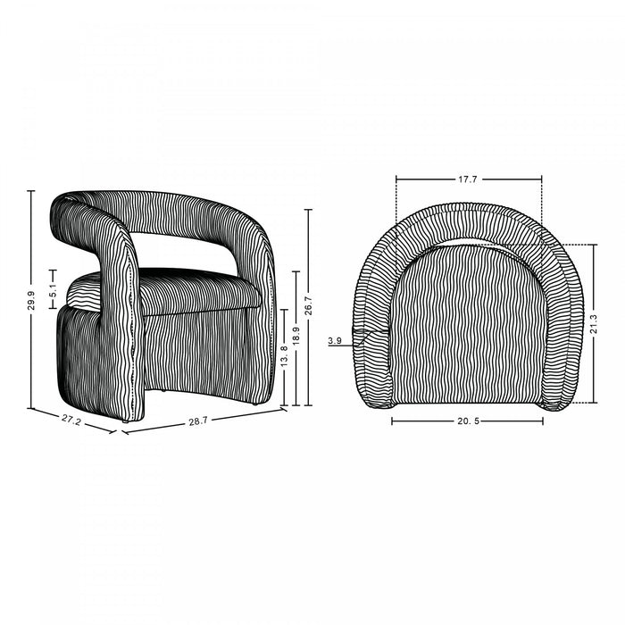 Corvette Mid-Century Modern Velvet Lounge Chair in Dove - Set of 2