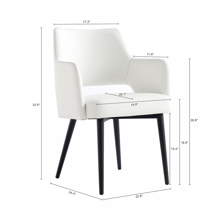 Tremont Modern Metal Vegan Leather Armchair in White