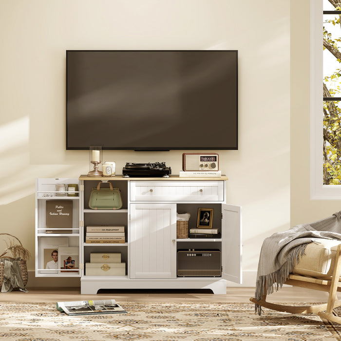 41\" Sideboard Buffet Cabinet with Storage Drawer, Adjustable Shelf, White