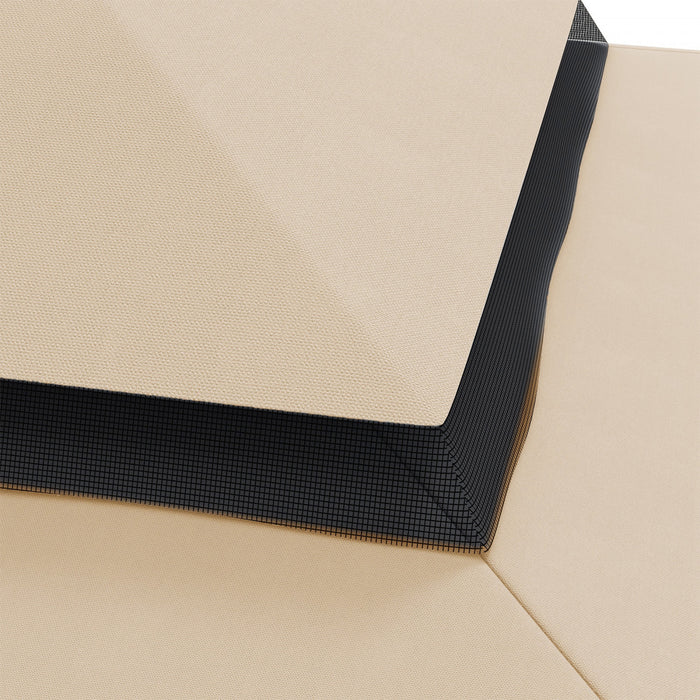 Outsunny 13.1'x9.8' Double Roof Gazebo Replacement Canopy Top Cover Cream