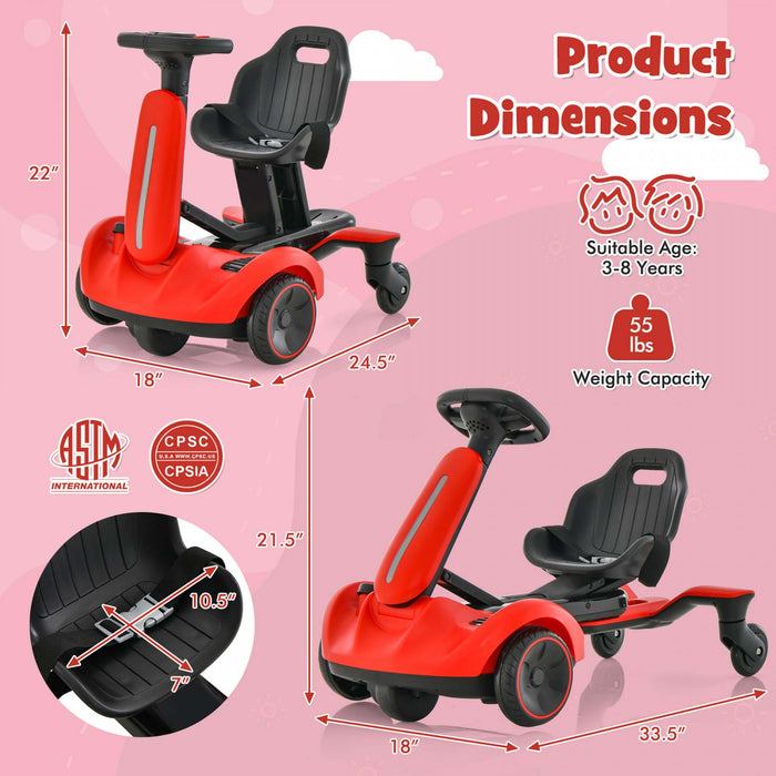 Costway 6v Kids Ride On Drift Car Electric Drifting Go Kart For Kids With 360° Spin Red