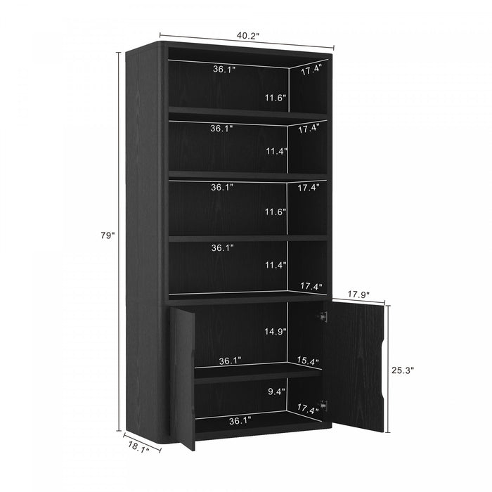 Rivington Modern 40\" Bookcase Cabinet in Black