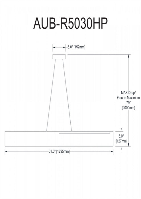 Dainolite Aubrey Horizontal Pendant 30w Oval Aged Brass Finish White/Gold Shade Lamp