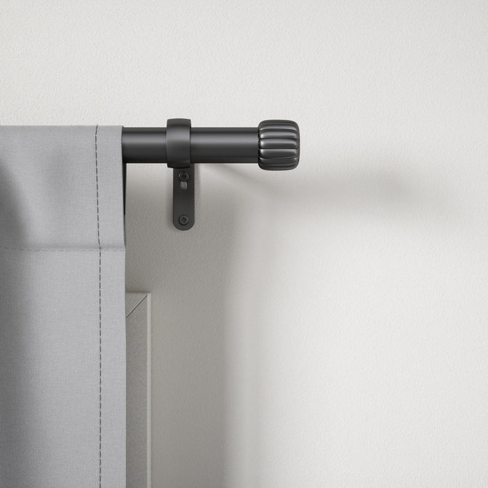 Umbra Cleo Matte Black Expandable 1\" Curtain Rod - 36\"-66\" 